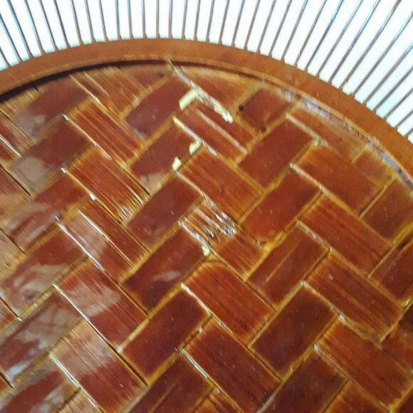 Vintage RARE Asian Brown Basket Food Storage 10in - Picture 3 of 12